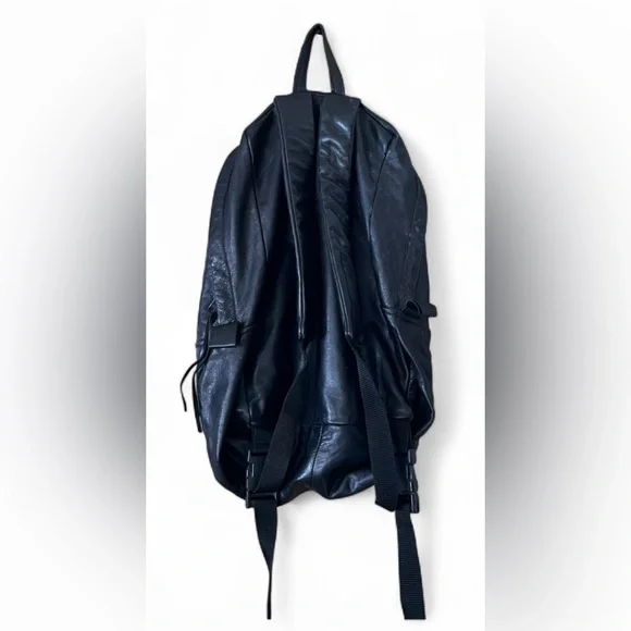 Stylish Black All Leather Backpack - Picture 2 of 4